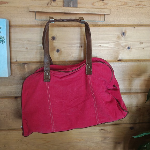 Tommy Hilfiger Other - Red Tommy Hilfiger‎ corduroy vintage bag duffle over night Weekend ZA4